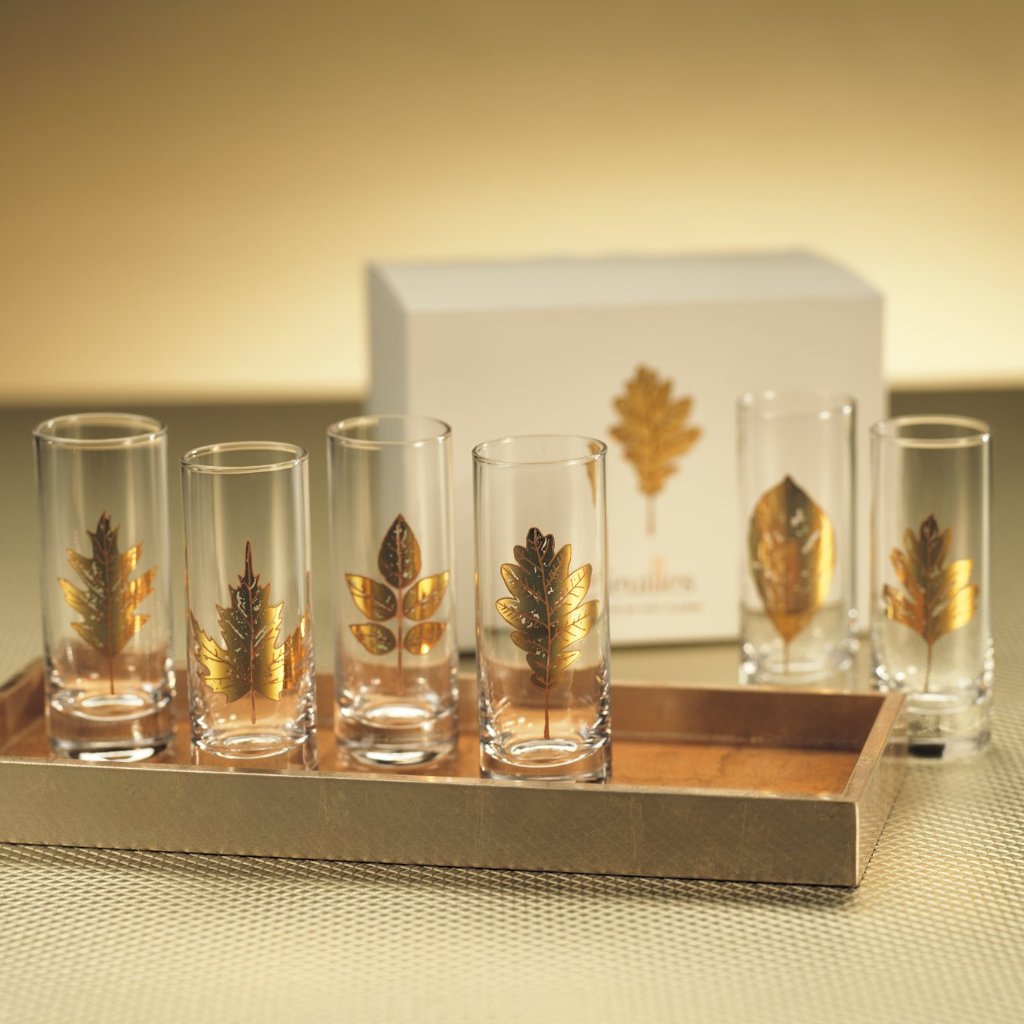 Set of 6 Feuilles Shot Glasses - CARLYLE AVENUE
