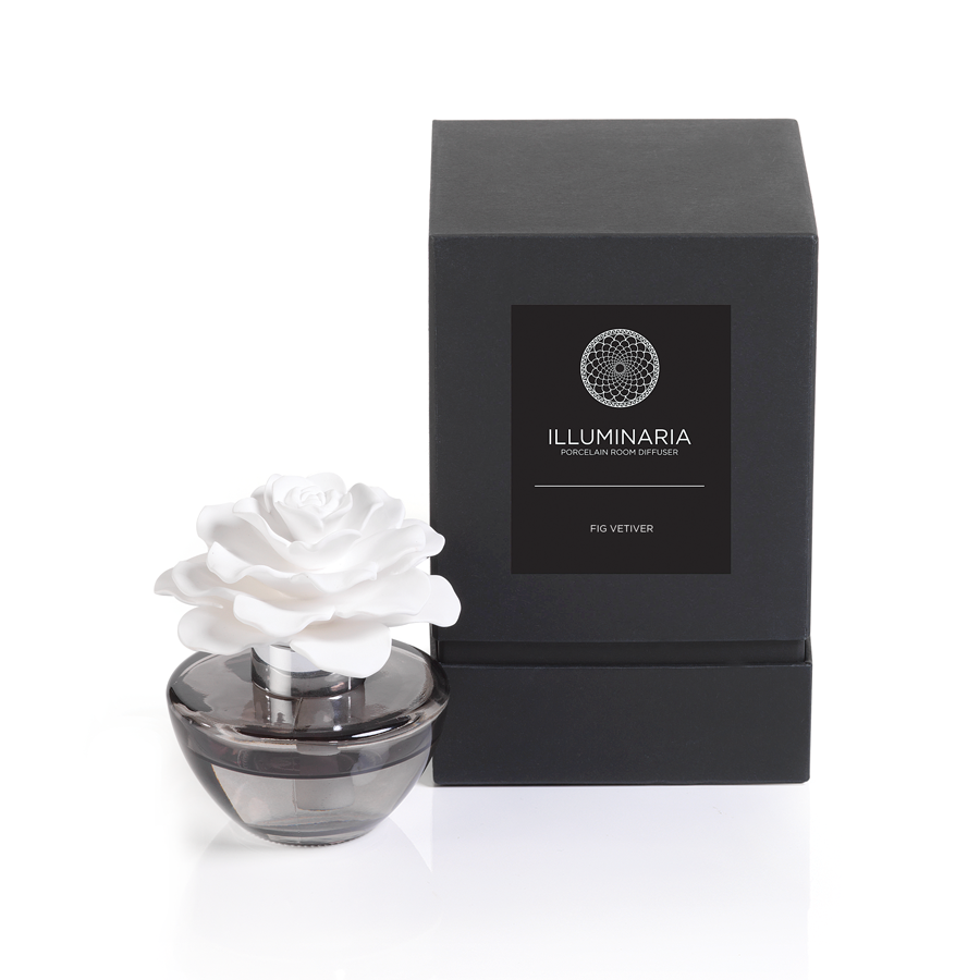 Illuminaria Porcelain Flower Diffuser - Smoke Grey - Diffusers by Carlyle Avenue