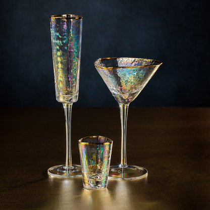 Aperitivo Triangular Stemware - Luster with Gold Rim (Single) - Drinkware by Carlyle Avenue