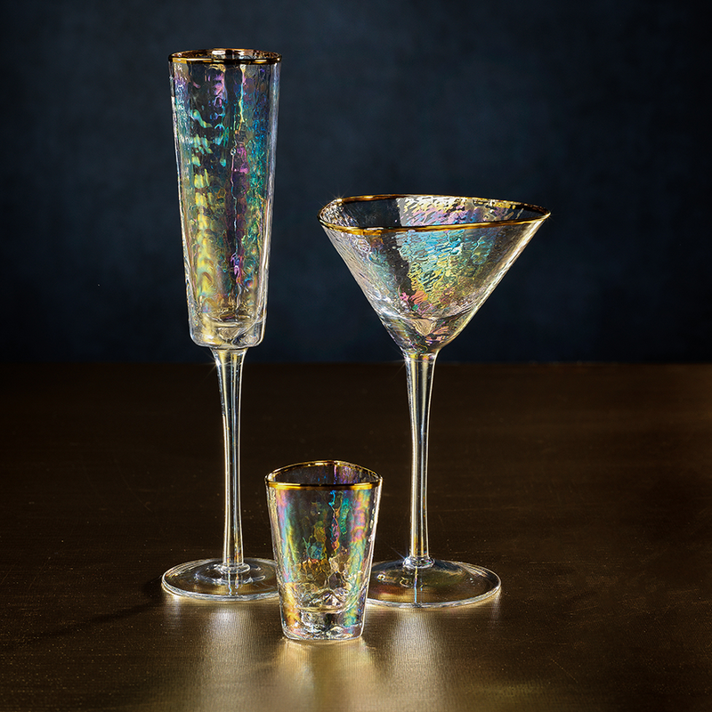 Aperitivo Triangular Stemware - Luster with Gold Rim (Single) - Drinkware by Carlyle Avenue