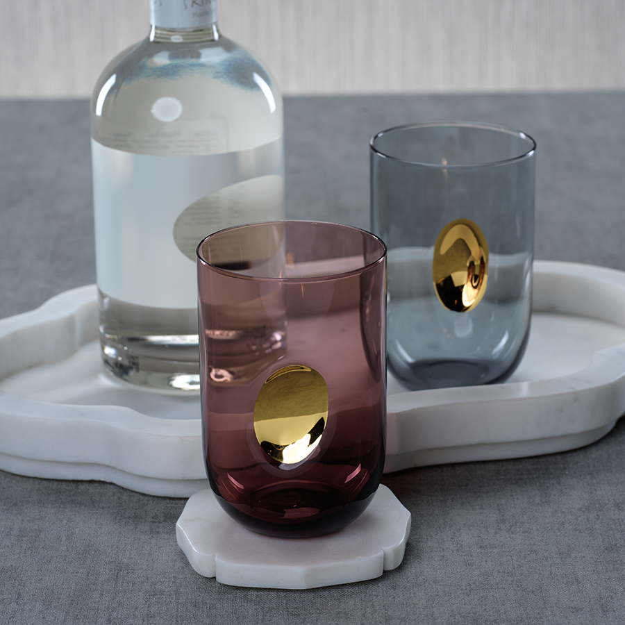 Zodax Ambrosi Tumblers with Gold Accent Set of 4 at Riverbend Home