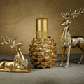 Golden Pine Cone Pillar Holder - Candle Holders by Carlyle Avenue