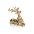 Golden Deer with Floral Wreath - Holiday Decor by Carlyle Avenue