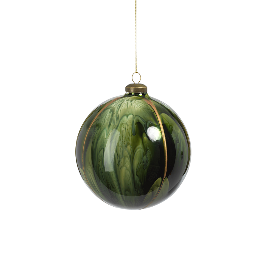 Watercolor Glass Ornament - Shiny Green - Ornaments by Carlyle Avenue