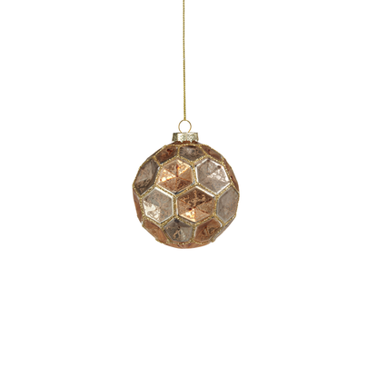 Dimpled Multicolored Ball Ornament - Gold w/Earth Tones - Ornaments by Carlyle Avenue