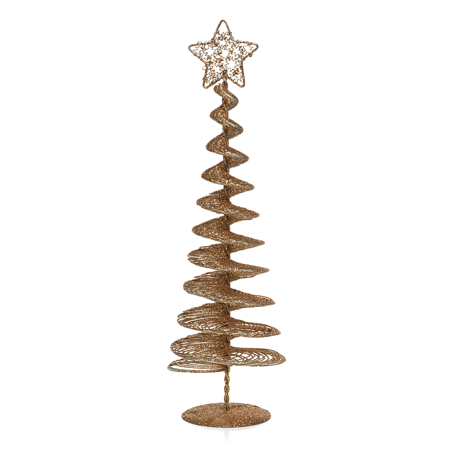 Swirl Wire Tree - Gold