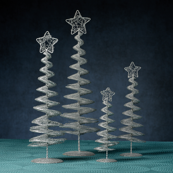 Swirl Wire Tree - Silver