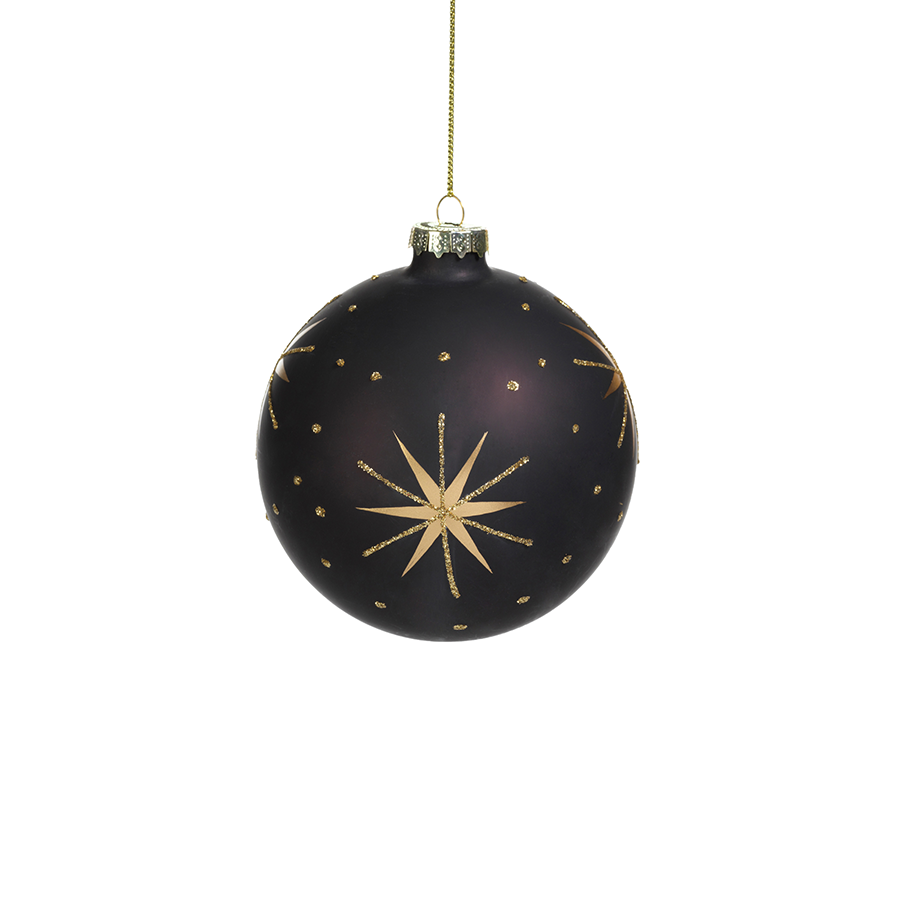Gold & Black Star Design Ornament