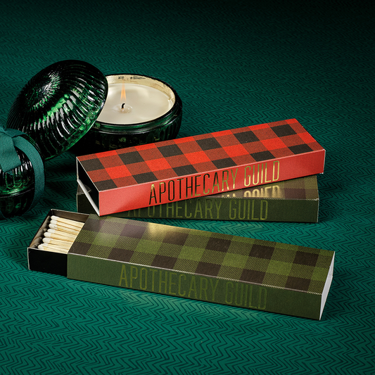 Long Matches - Red & Green Plaid - Set of 2 Assorted