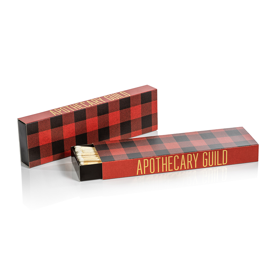 Long Matches - Red & Green Plaid - Set of 2 Assorted