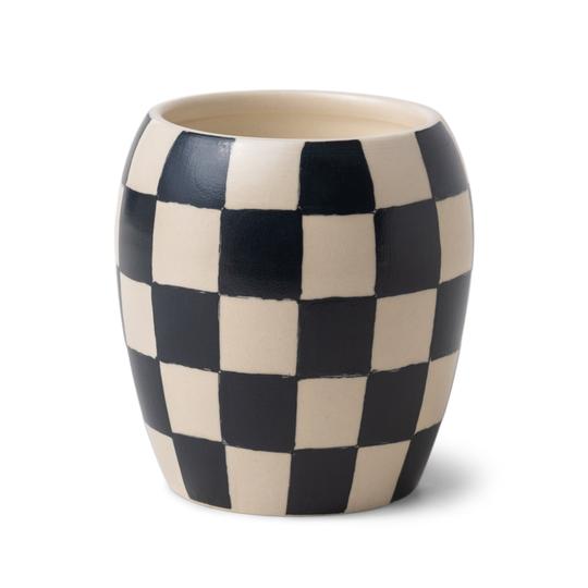 Hand-Painted Checkered Candles