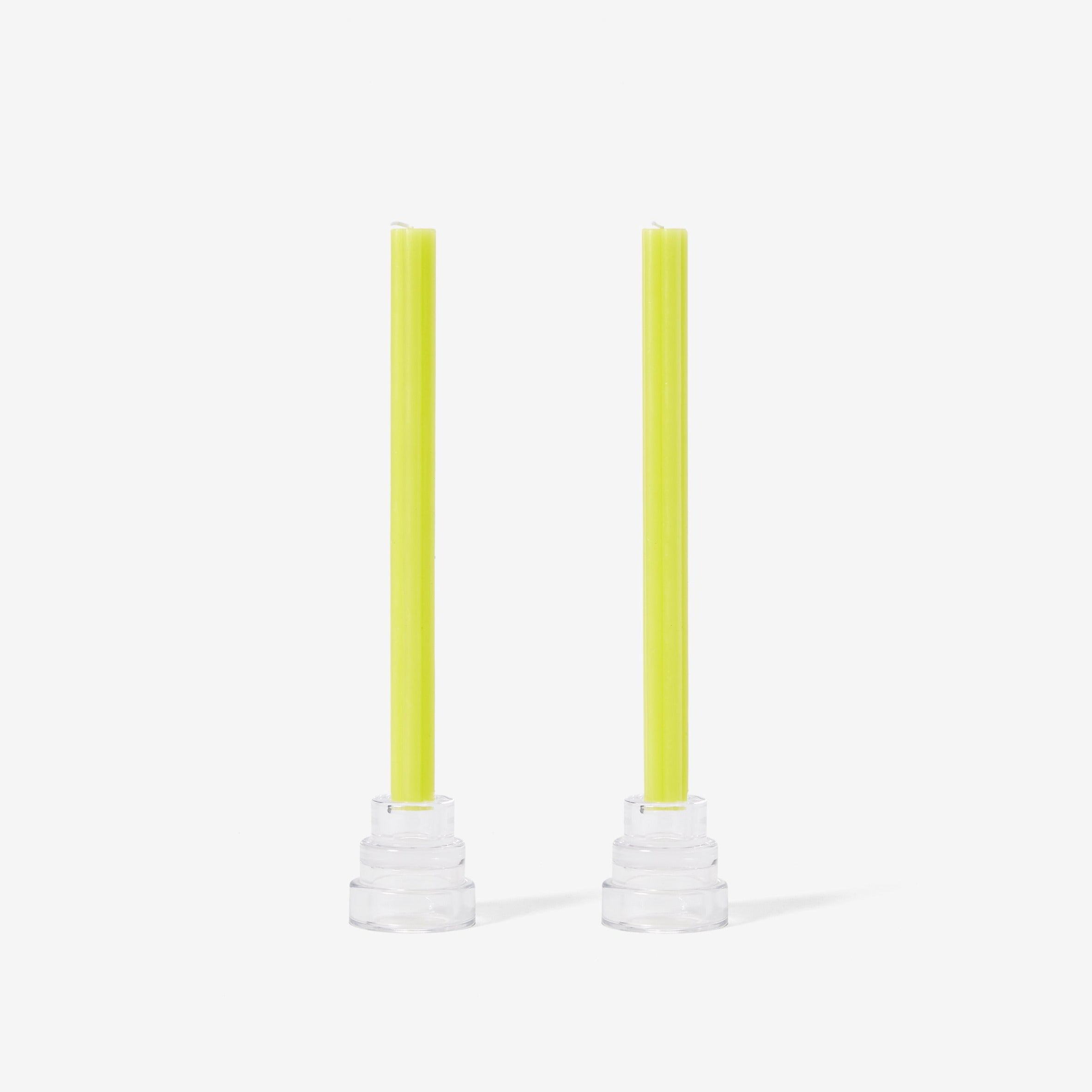 Pair of Dusen Dusen Taper Candles - Yellow
