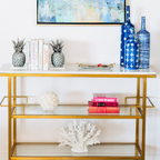 Porto Servo Metal Bar with Makrana Albeta Marble Top - Furniture by Carlyle Avenue