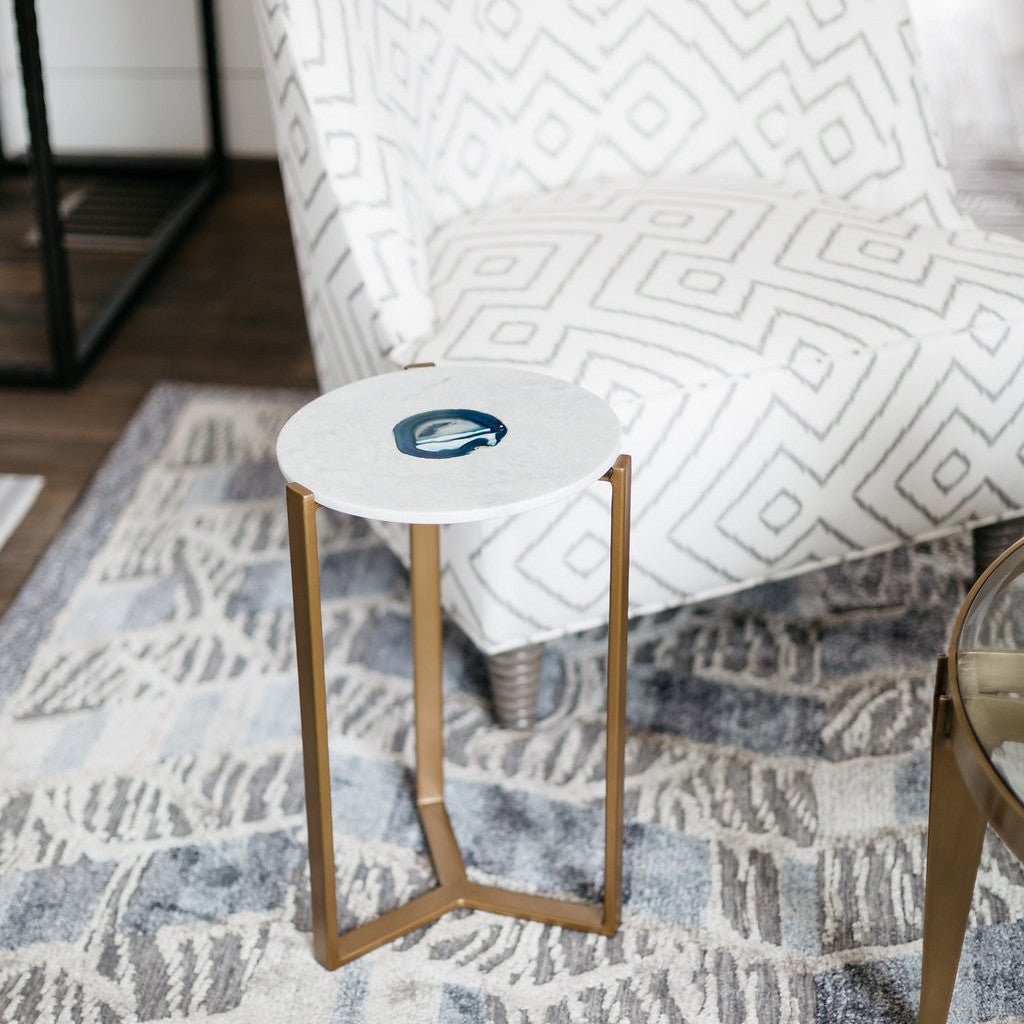 Caspian Agate and Marble Inlay Table - CARLYLE AVENUE