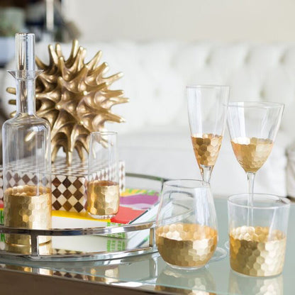 Gold Leaf Fez Stemware - Set of 4 - Stemware by Carlyle Avenue