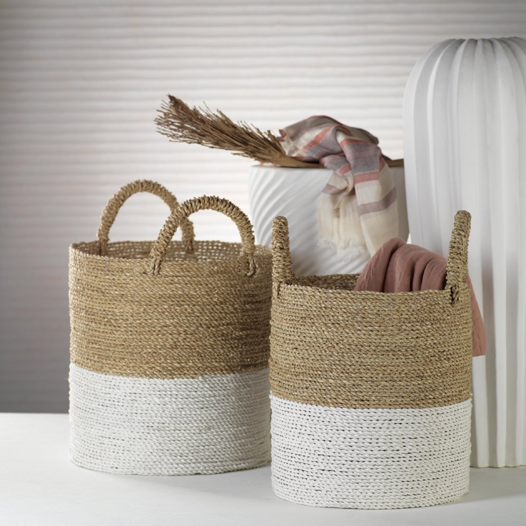 Oia Set of 3 Seagrass Baskets - CARLYLE AVENUE