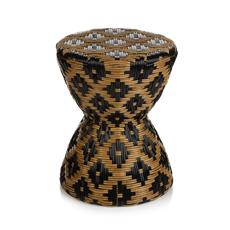 Seychelles Synthetic Weave and Rattan Stool