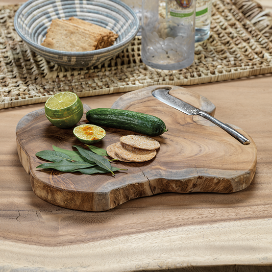 Bali Teak Root Serving Board with Knife