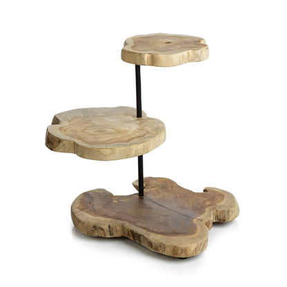 Bali Teak Root Three Level Serving Tray - Tray by Carlyle Avenue