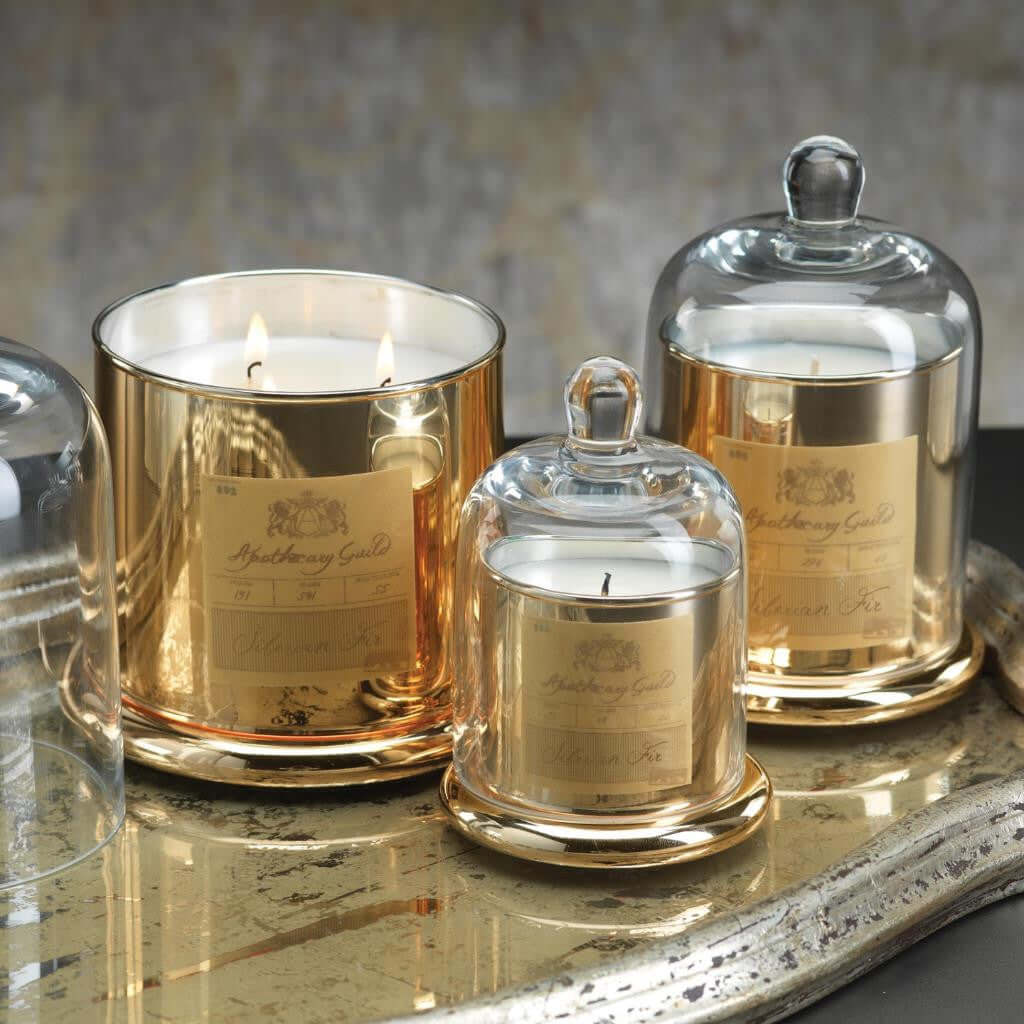 Apothecary Guild Domed Candle - Siberian Fir - Gold - Candles by Carlyle Avenue