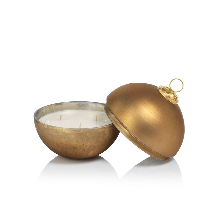 Ornament Ball Scented Candle - Matte Gold