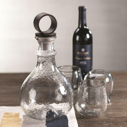 Artisan Hammered Glass Decanter - Barware by Carlyle Avenue