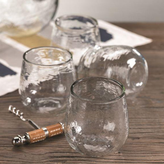 Hammered Stemless Glass - CARLYLE AVENUE