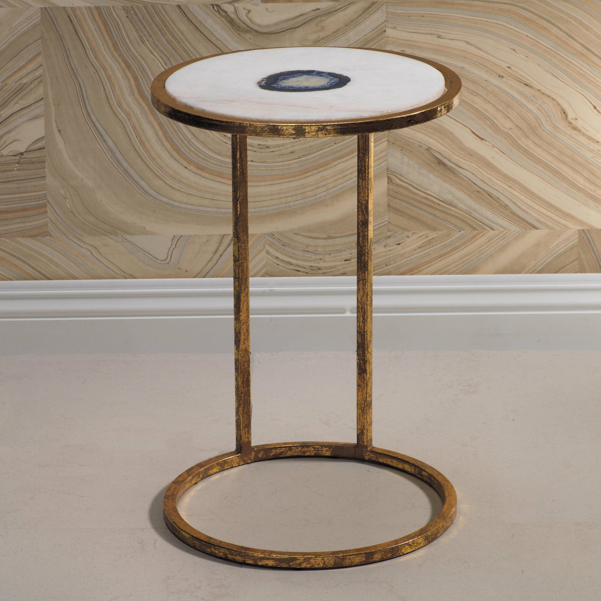 Aquarius Agate and Marble Inlay Table - CARLYLE AVENUE
