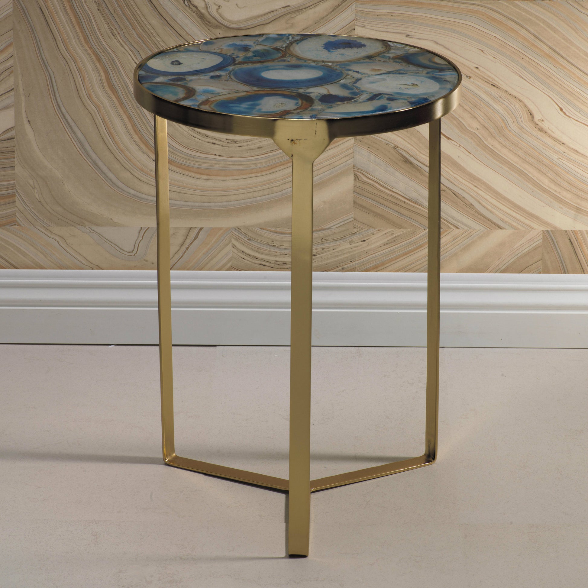 La Sardaigne Blue Agate End Table - CARLYLE AVENUE