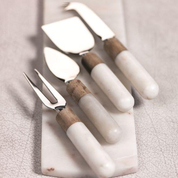Marble and Wood Cheese Tool Set - CARLYLE AVENUE