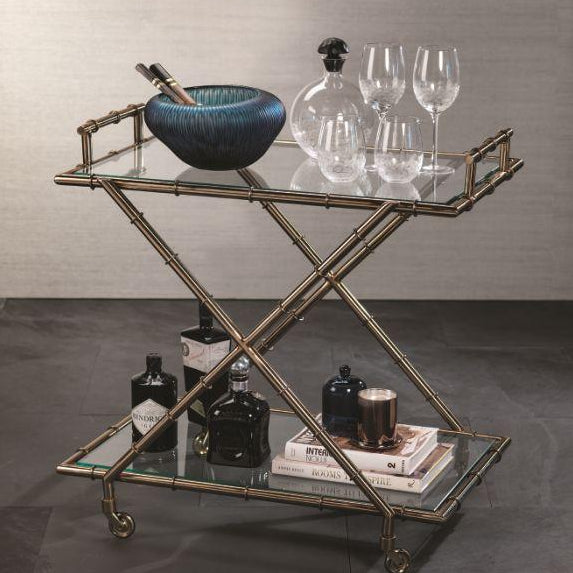 Malay Metal Bamboo Bar Cart - CARLYLE AVENUE