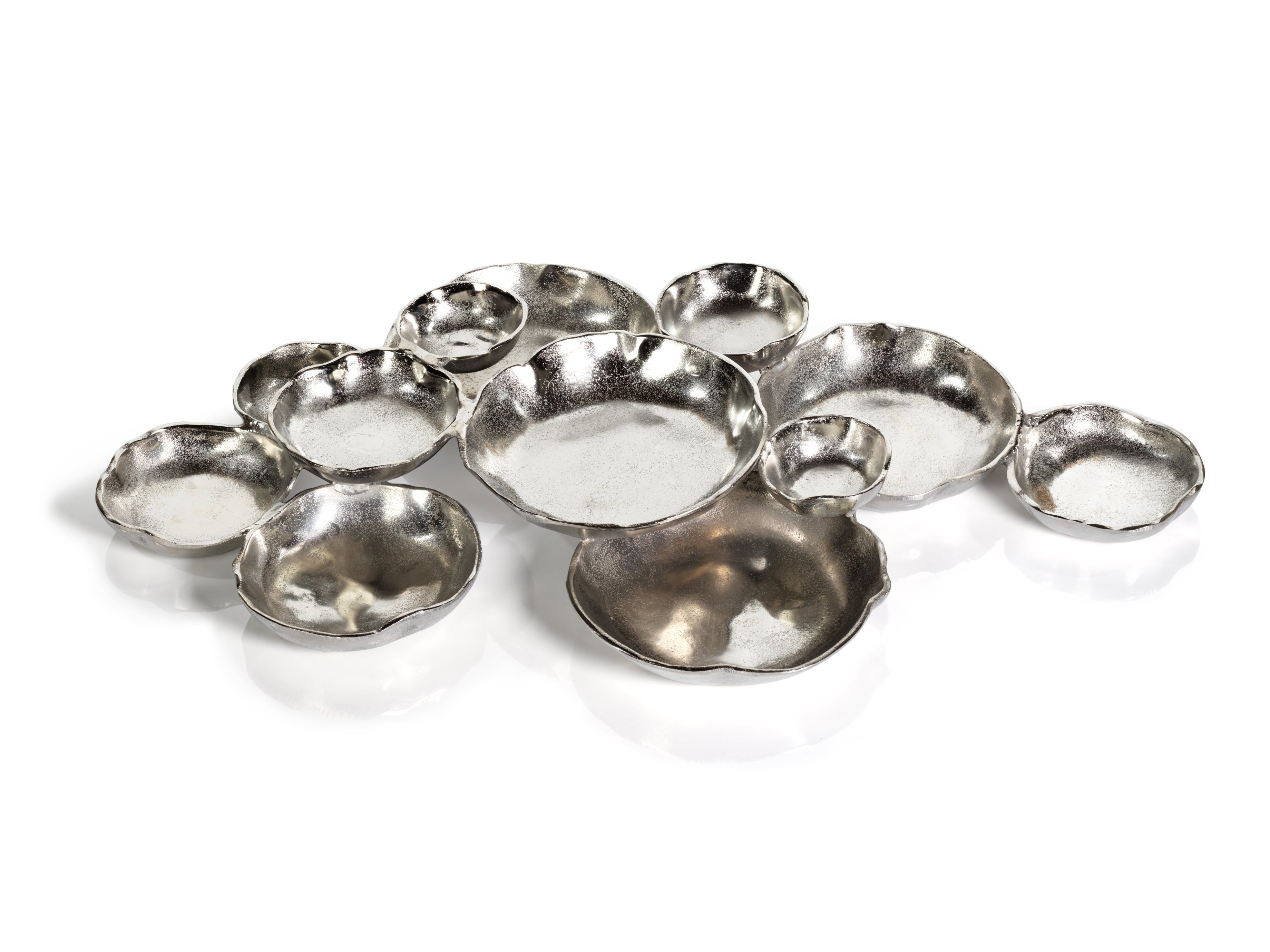 Cluster of Twelve Round Serving Bowls - SILVER - CARLYLE AVENUE