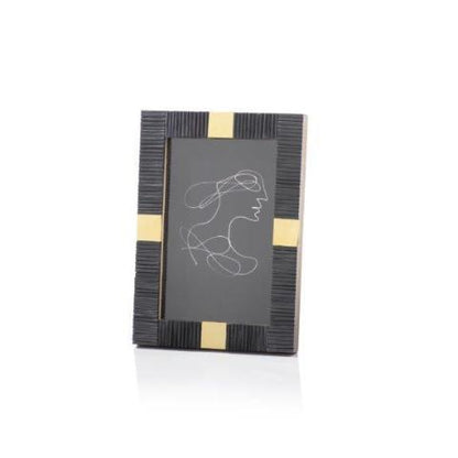 Maha Black Bone w/ Brass Trim Photo Frame - Picture Frames by Carlyle Avenue