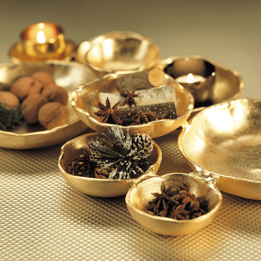 Cluster of Nine Serving Bowls - Gold - Bowls by Carlyle Avenue