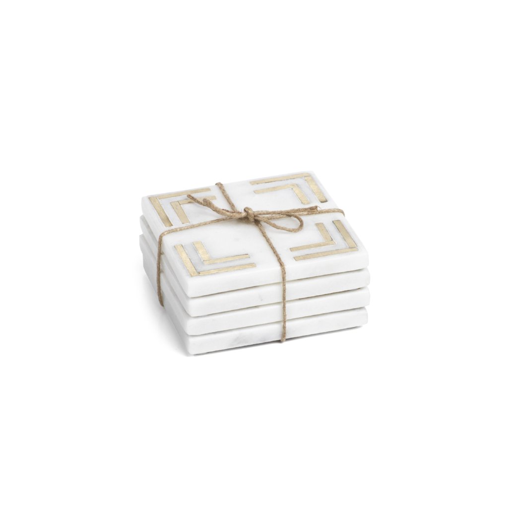 Marmo Marble Square 4" Coasters - Set of 4 - CARLYLE AVENUE