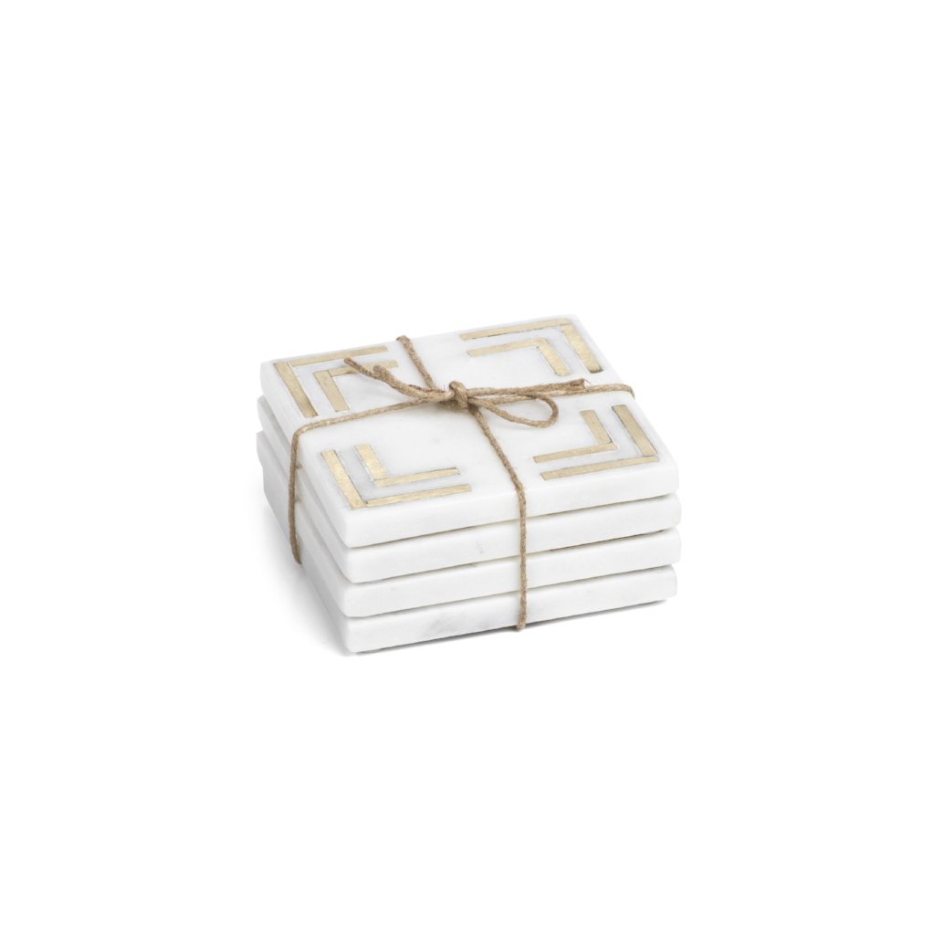 Four Marmo Marble Square 4" Coasters - Coasters by Carlyle Avenue