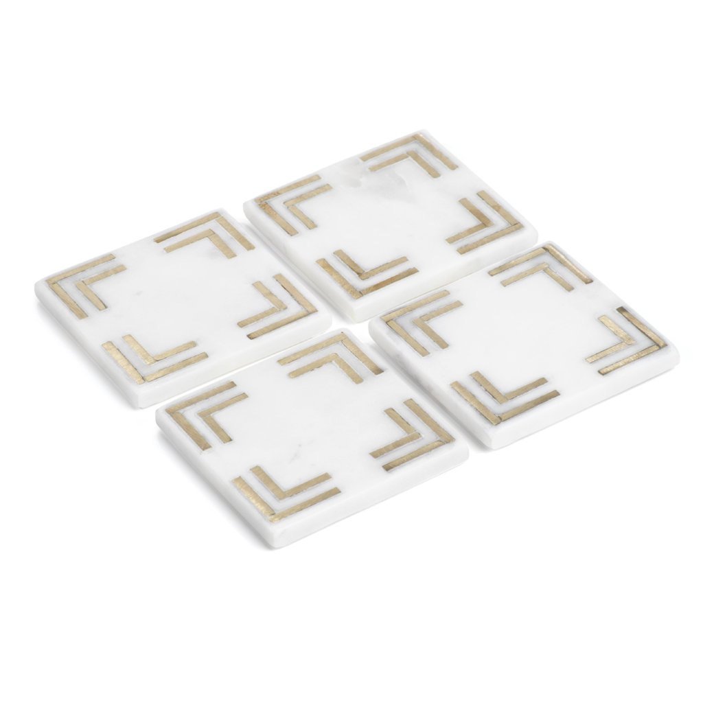 Marmo Marble Square 4" Coasters - Set of 4 - CARLYLE AVENUE