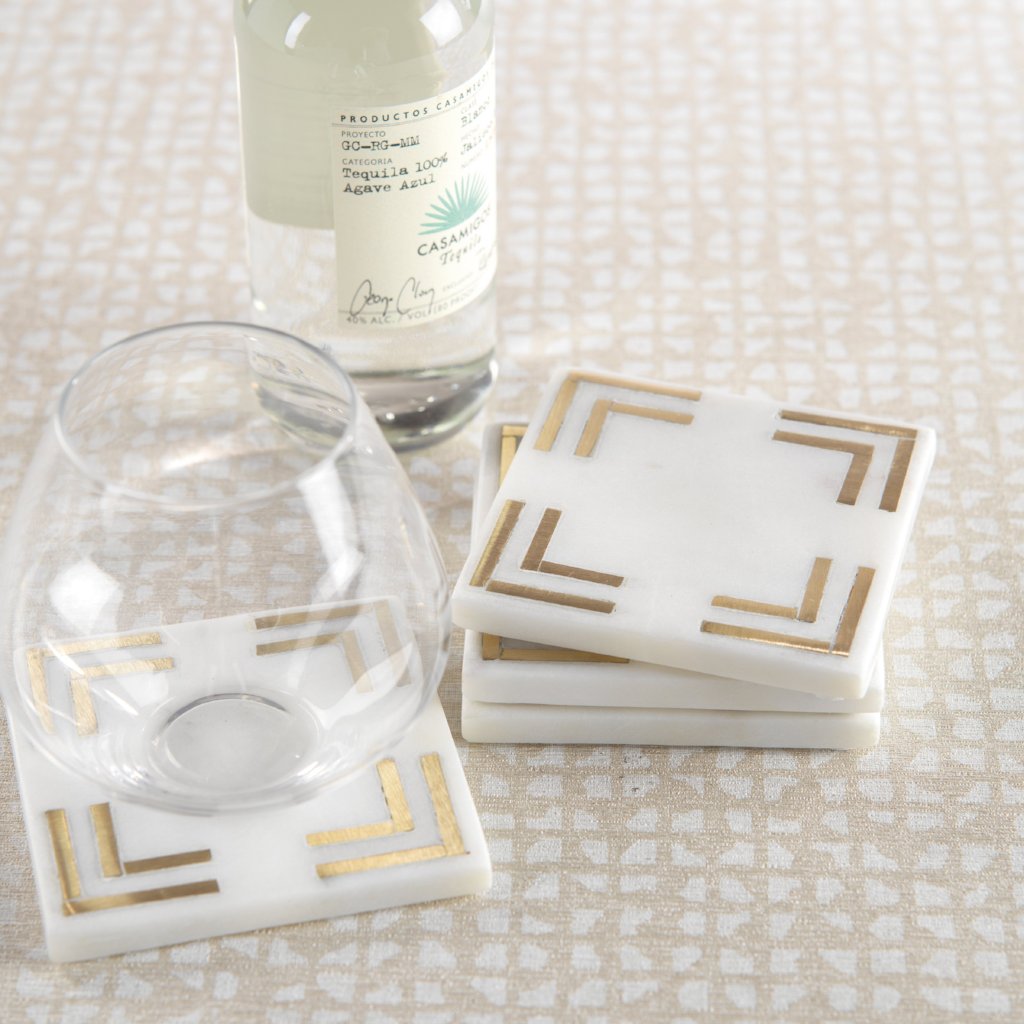 Marmo Marble Square 4" Coasters - Set of 4 - CARLYLE AVENUE