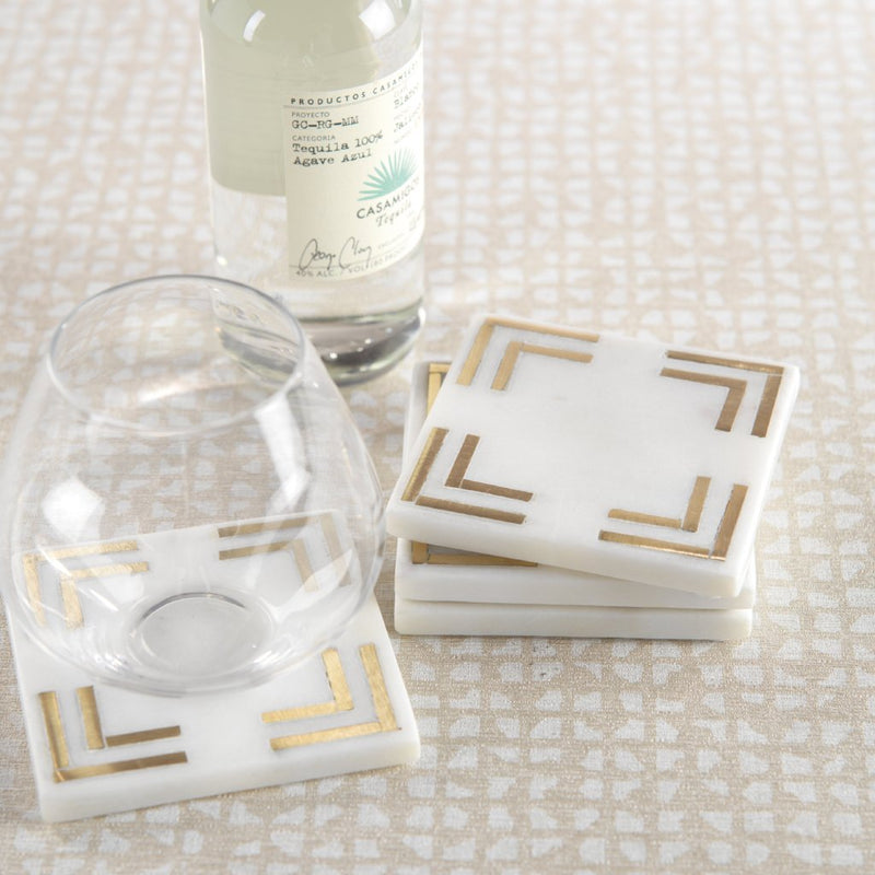 Four Marmo Marble Square 4" Coasters - Coasters by Carlyle Avenue