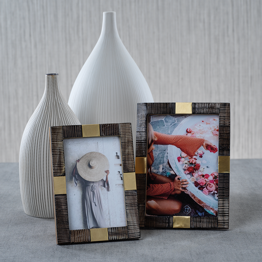 Lagos Horn and Brass Photo Frame