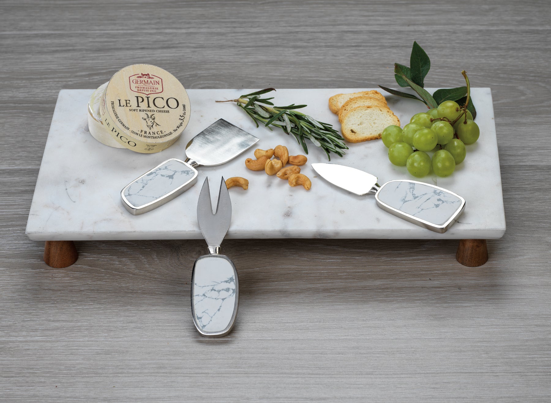 Amalfi Set/3 Cheese Tool Set - White w/ Nickel - CARLYLE AVENUE