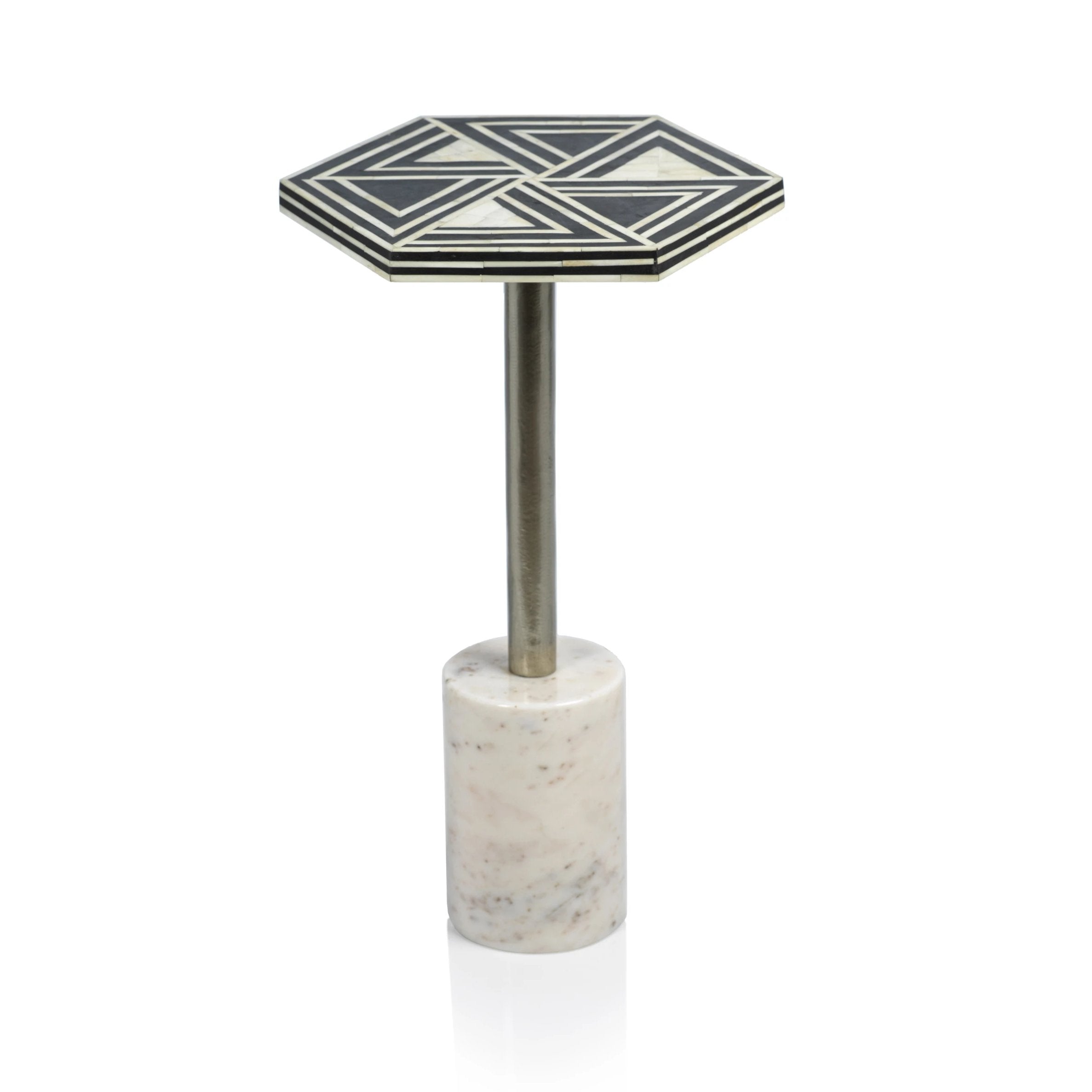 Sultana Hexagon Cocktail Table on Marble Base - CARLYLE AVENUE