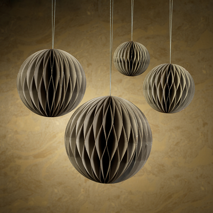 Wish Paper Decorative Tree & Ornaments - Taupe & Rose Gold - Christmas Decor by Carlyle Avenue