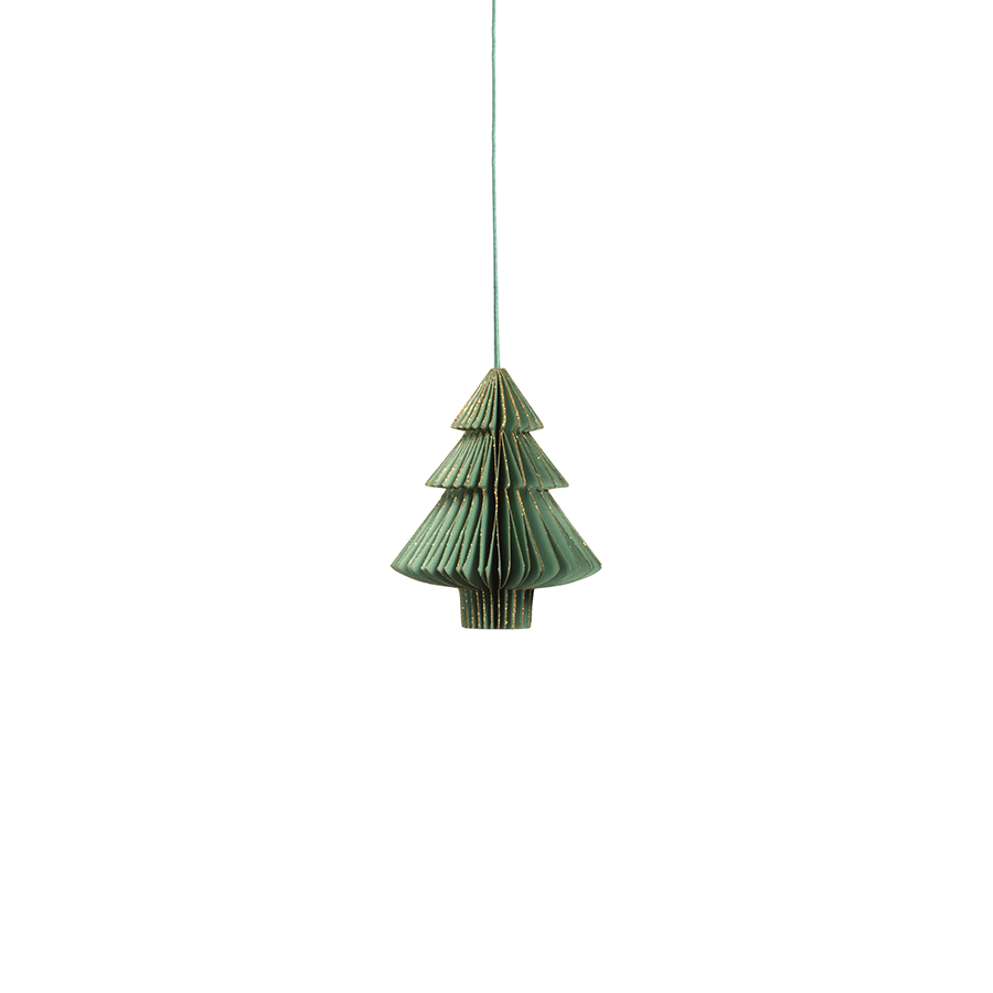 Wish Paper Decorative Ornaments - Green w/Gold Glitter (Set of 12) - Christmas Decor by Carlyle Avenue