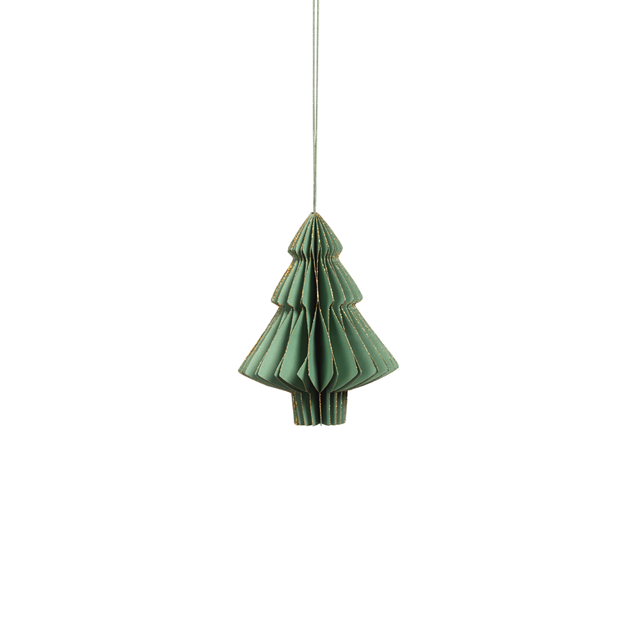 Wish Paper Decorative Ornaments - Green w/Gold Glitter