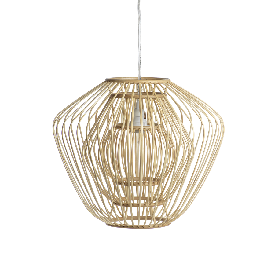 Bamboo & Rattan Layered Pendants