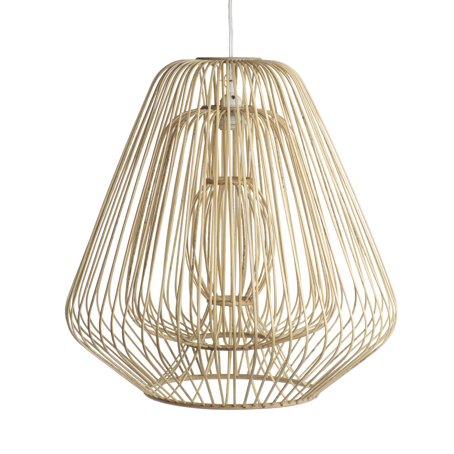 Bamboo & Rattan Layered Pendants