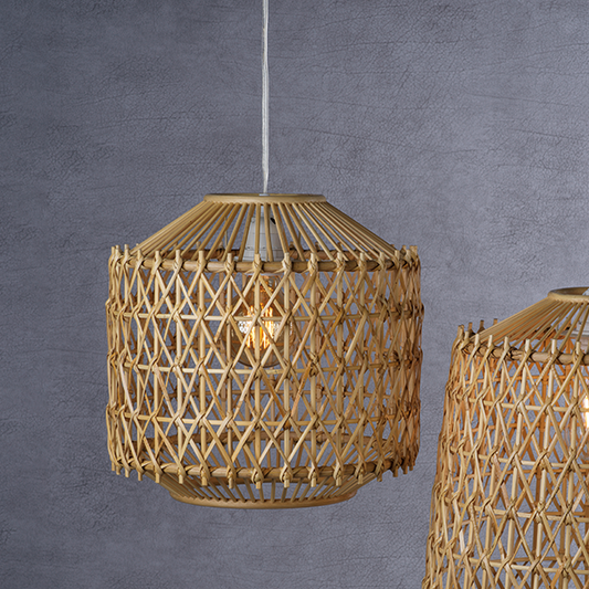 Bamboo & Rattan Cylinder Pendant