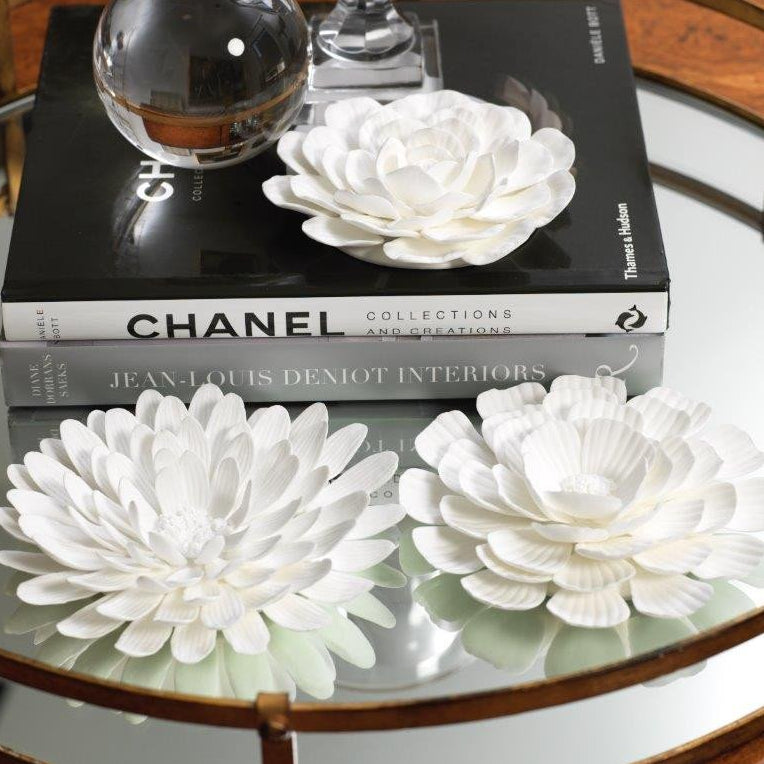 Porcelain Flower Table and Wall Decor - Set of 3 - CARLYLE AVENUE