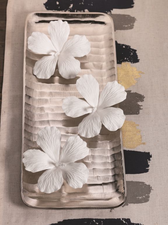 White Bone China Hibiscus Flower Wall & Table Décor - Set of 3 - Decorative Accessories by Carlyle Avenue